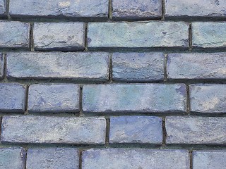 Image showing blue brick wall background
