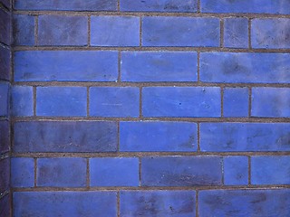 Image showing blue brick wall background