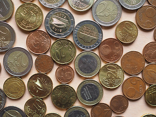 Image showing Euro coins background