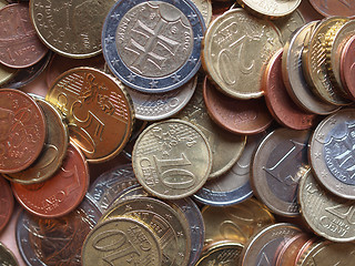 Image showing Euro coins background