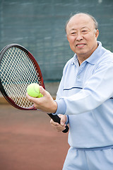 Image showing Senior tennis player