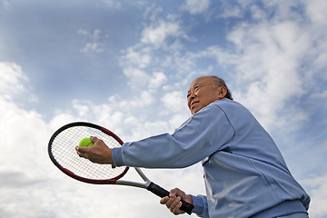 Image showing Senior tennis player