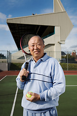 Image showing Senior tennis player