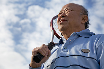 Image showing Senior tennis player