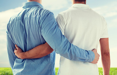 Image showing close up of happy male gay couple hugging