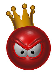 Image showing evil red king smiley - 3d illustration