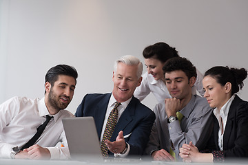 Image showing business people group on meeting at modern startup office