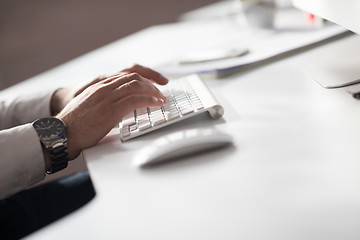 Image showing hands typing on desktop computer