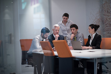 Image showing business people group on meeting at modern startup office