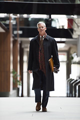 Image showing handsome senior business man walking