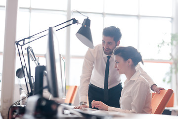 Image showing business couple working together on project