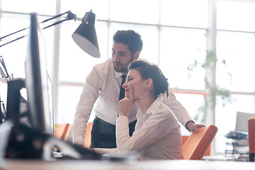 Image showing business couple working together on project