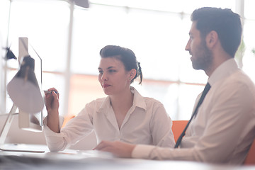 Image showing business couple working together on project