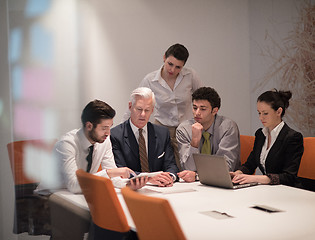 Image showing business people group on meeting at modern startup office