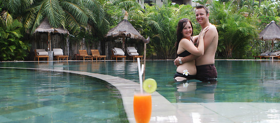 Image showing Couple in the pool.