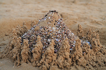 Image showing sand castle on the beach