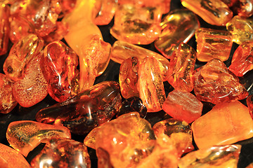 Image showing amber mineral gems