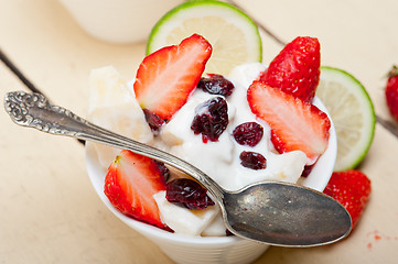 Image showing fruit and yogurt salad healthy breakfast