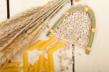 Image showing Italian pasta penne with wheat