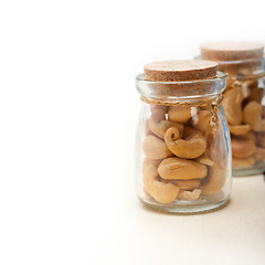 Image showing cashew nuts on a glass jar 