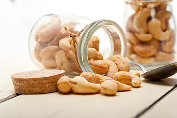 Image showing cashew nuts on a glass jar 