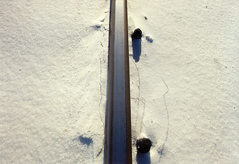 Image showing Rail on The snow