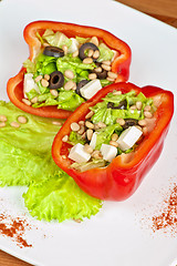 Image showing Stuffed peppers roasted with feta cheese 