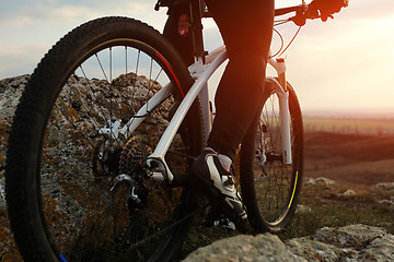 Image showing Man cyclist riding the bicycle