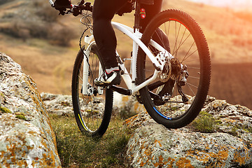 Image showing Man cyclist riding the bicycle