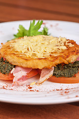 Image showing Roast pork  with vegetables 