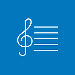 Image showing Treble clef line icon.