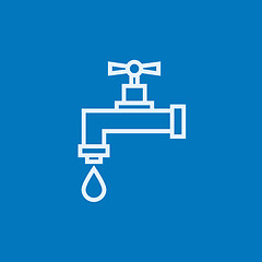 Image showing Dripping tap with drop line icon.