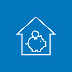 Image showing House savings line icon.