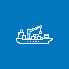 Image showing Cargo container ship line icon.