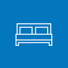 Image showing Double bed line icon.