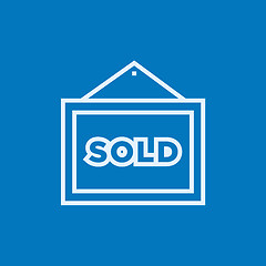 Image showing Sold placard line icon.