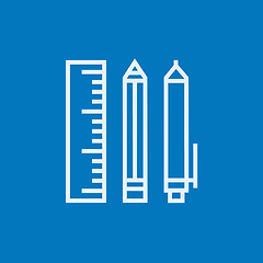 Image showing School supplies line icon.