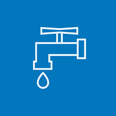 Image showing Faucet with water drop line icon.