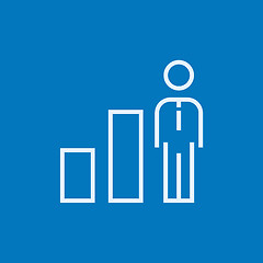 Image showing Businessman and graph line icon.