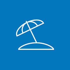 Image showing Beach umbrella line icon.