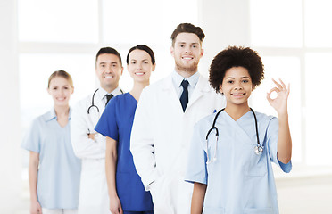 Image showing group of happy doctors at hospital