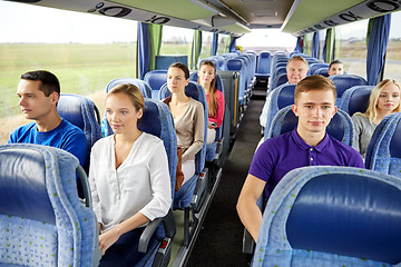 Image showing group of passengers or tourists in travel bus