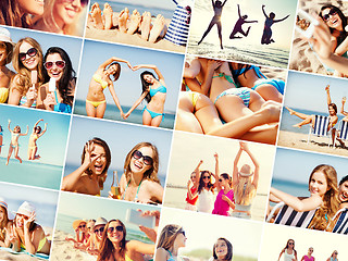 Image showing girls having fun on the beach