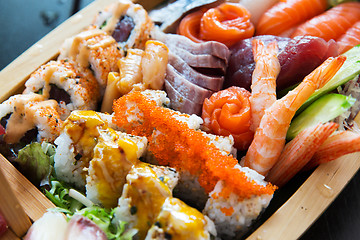 Image showing sushi set at restaurant