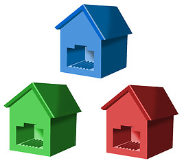 Image showing Network plug shaped as houses