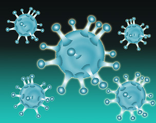 Image showing Virus on blue background