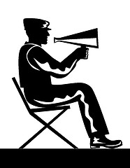 Image showing Director with a bullhorn