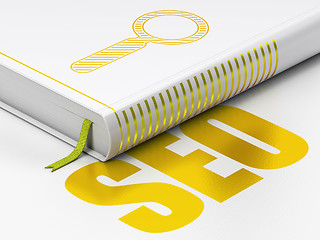 Image showing Web design concept: book Search, SEO on white background