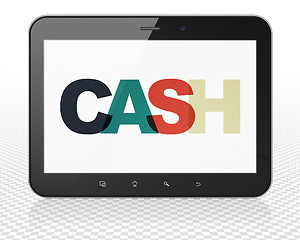 Image showing Currency concept: Tablet Pc Computer with Cash on  display