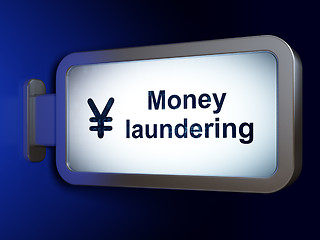 Image showing Banking concept: Money Laundering and Yen on billboard background